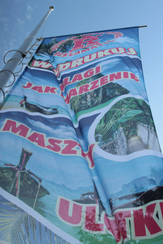 Flaga reklamowa 120 x 300 z logo – polistrecz