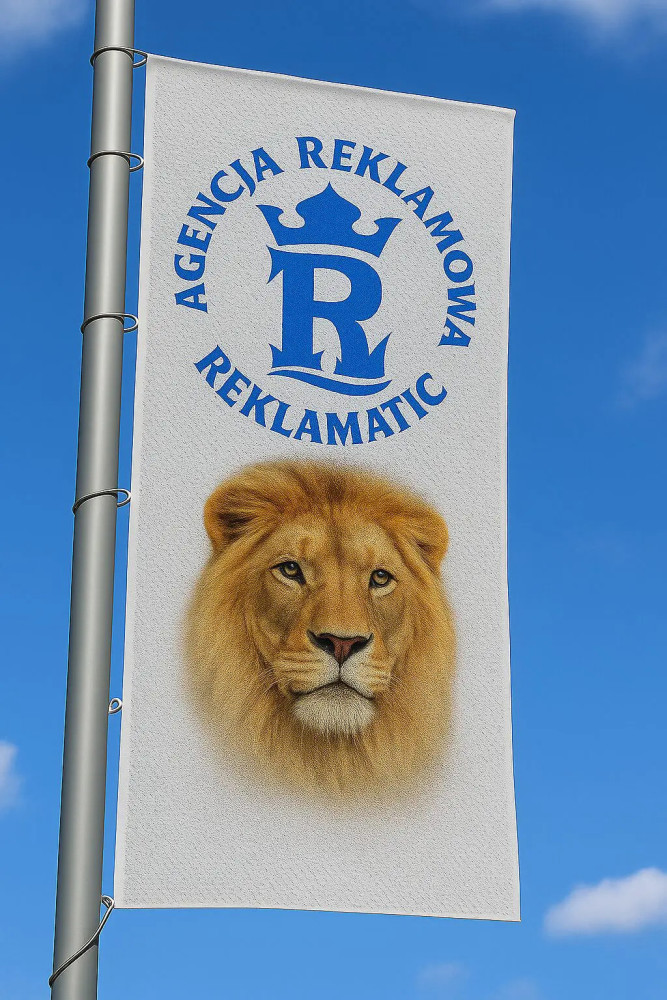 Flaga Reklamowa 120 x 350 z logo – polistrecz