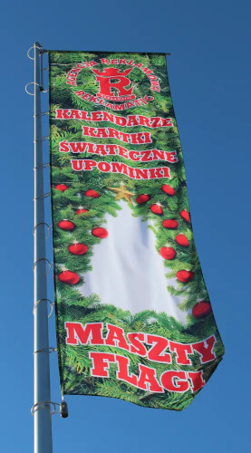 Flaga reklamowa z dowolną grafiką o wymiarach 150 x 350