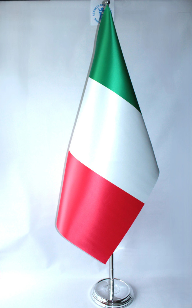 Flaga reklamowa atłasowo – satynowa dwustronna flaga Włoch o wymiarach 100×160 cm