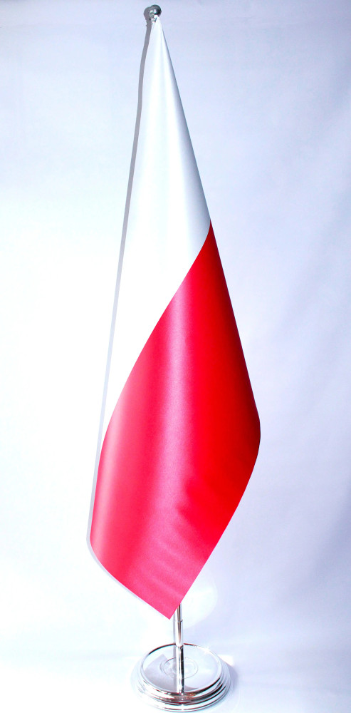 Flaga reklamowa atłasowo – satynowa dwustronna flaga Polski o wymiarach 100×160 cm