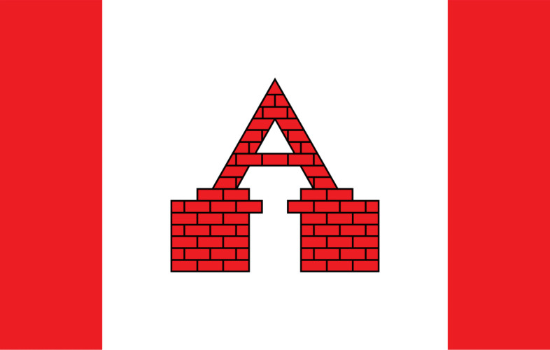 Flaga reklamowa miasta Aleksandrów Kujawski o wymiarach 110 x 70 cm