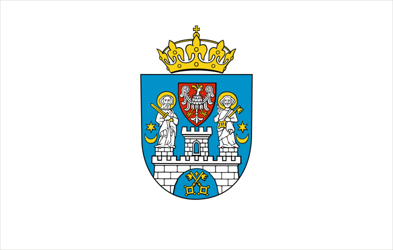 Flaga reklamowa miasta Poznań o wymiarach 110 x 70 cm