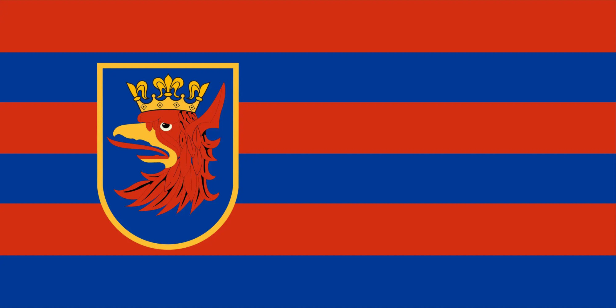 Flaga reklamowa miasta Szczecin o wymiarach 110 x 70 cm