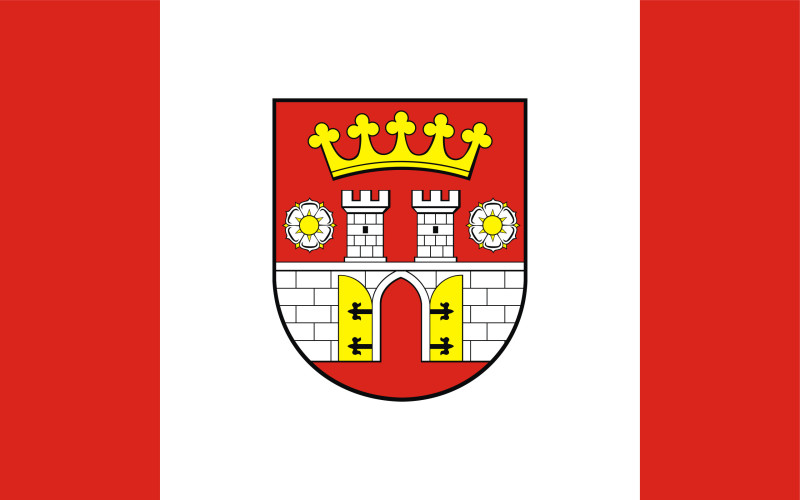 Flaga reklamowa miasta Będzin o wymiarach 110 x 70 cm