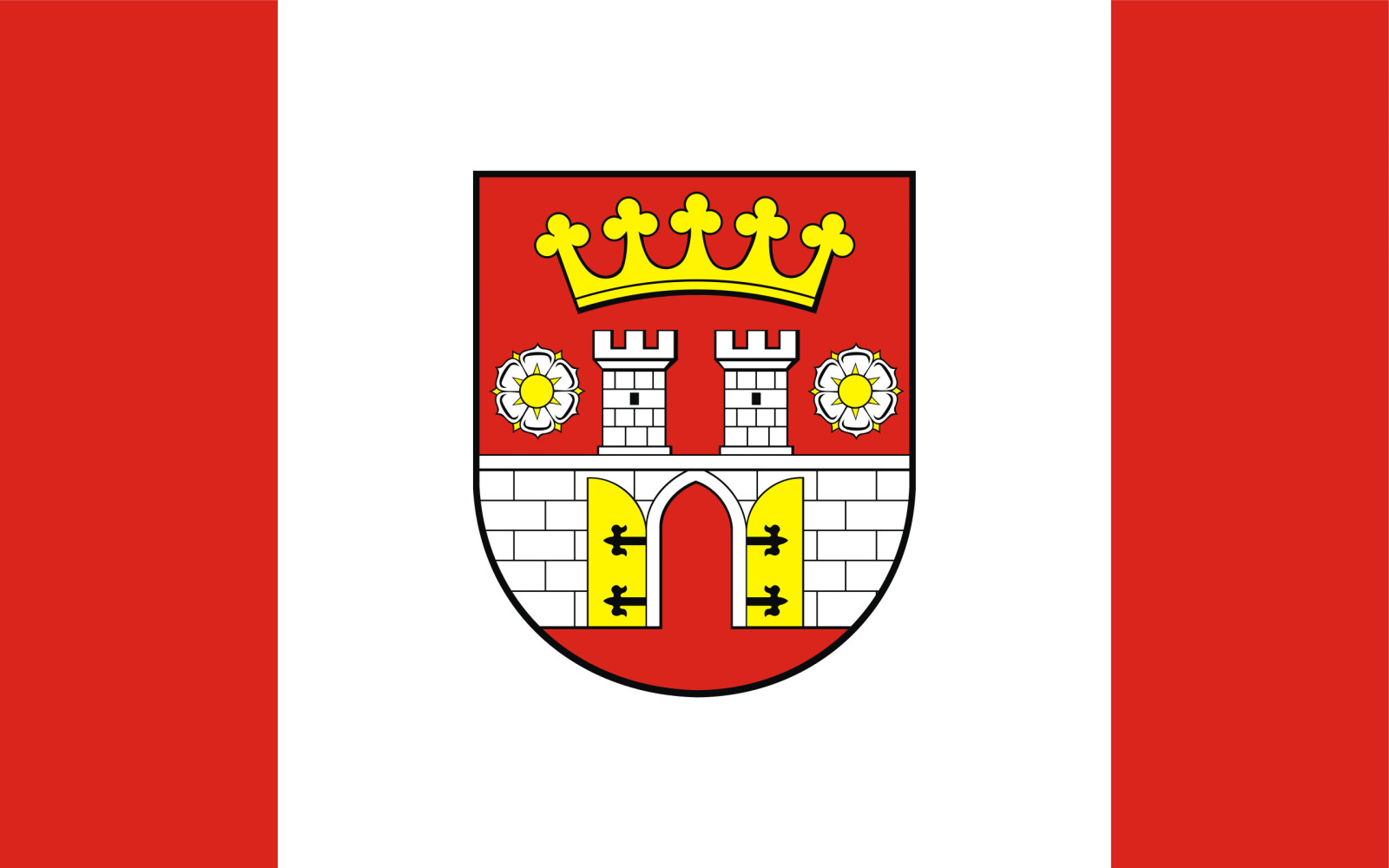 Flaga reklamowa miasta Będzin o wymiarach 110 x 70 cm