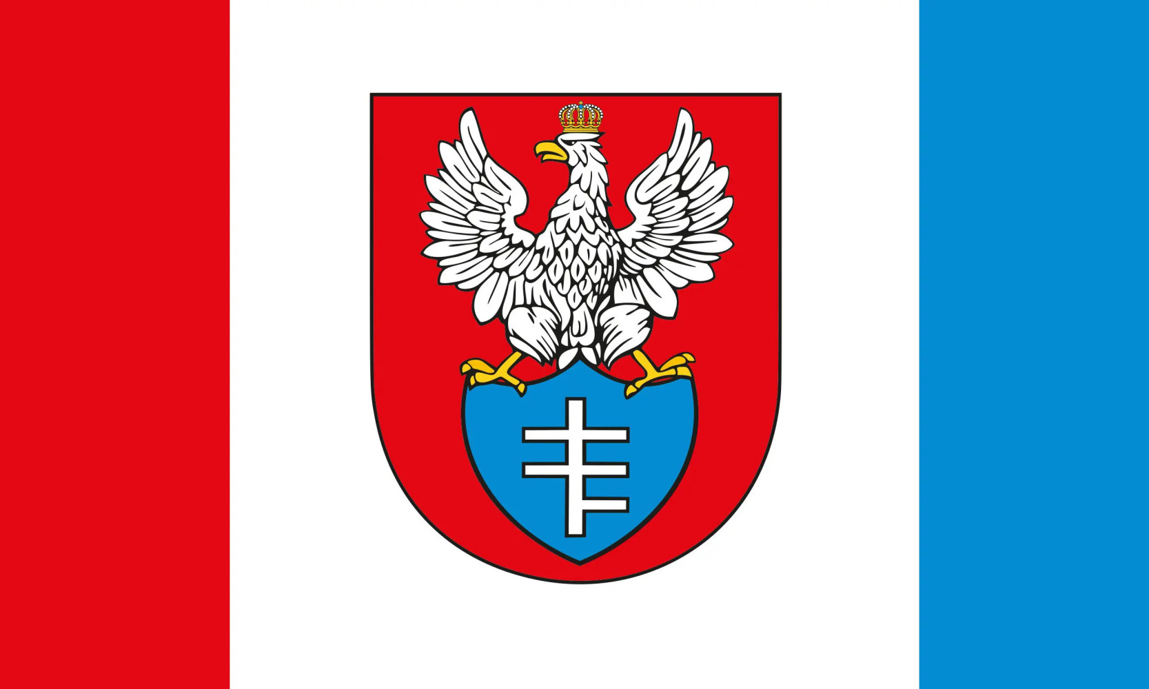 Flaga reklamowa miasta Legionowo o wymiarach 110 x 70 cm