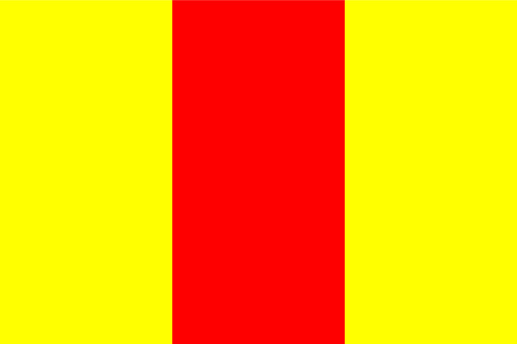 Flaga reklamowa miasta Pruszków o wymiarach 110 x 70 cm