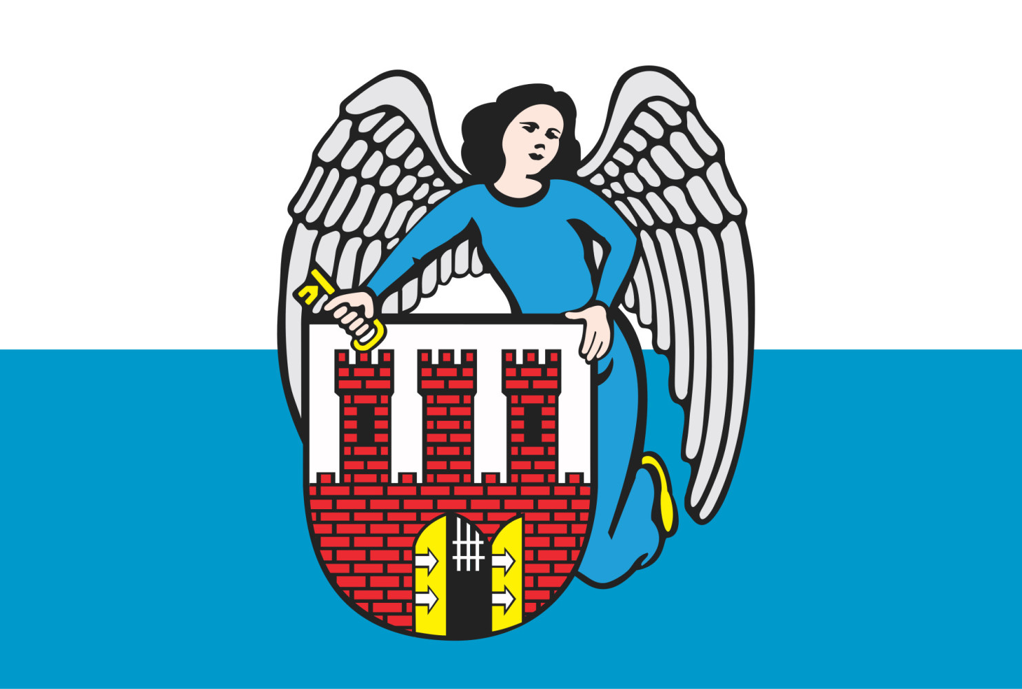 Flaga reklamowa miasta Toruń o wymiarach 110 x 70 cm