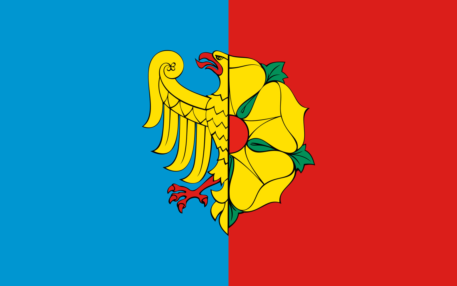 Flaga reklamowa miasta Wodzisław Śląski o wymiarach 110 x 70 cm