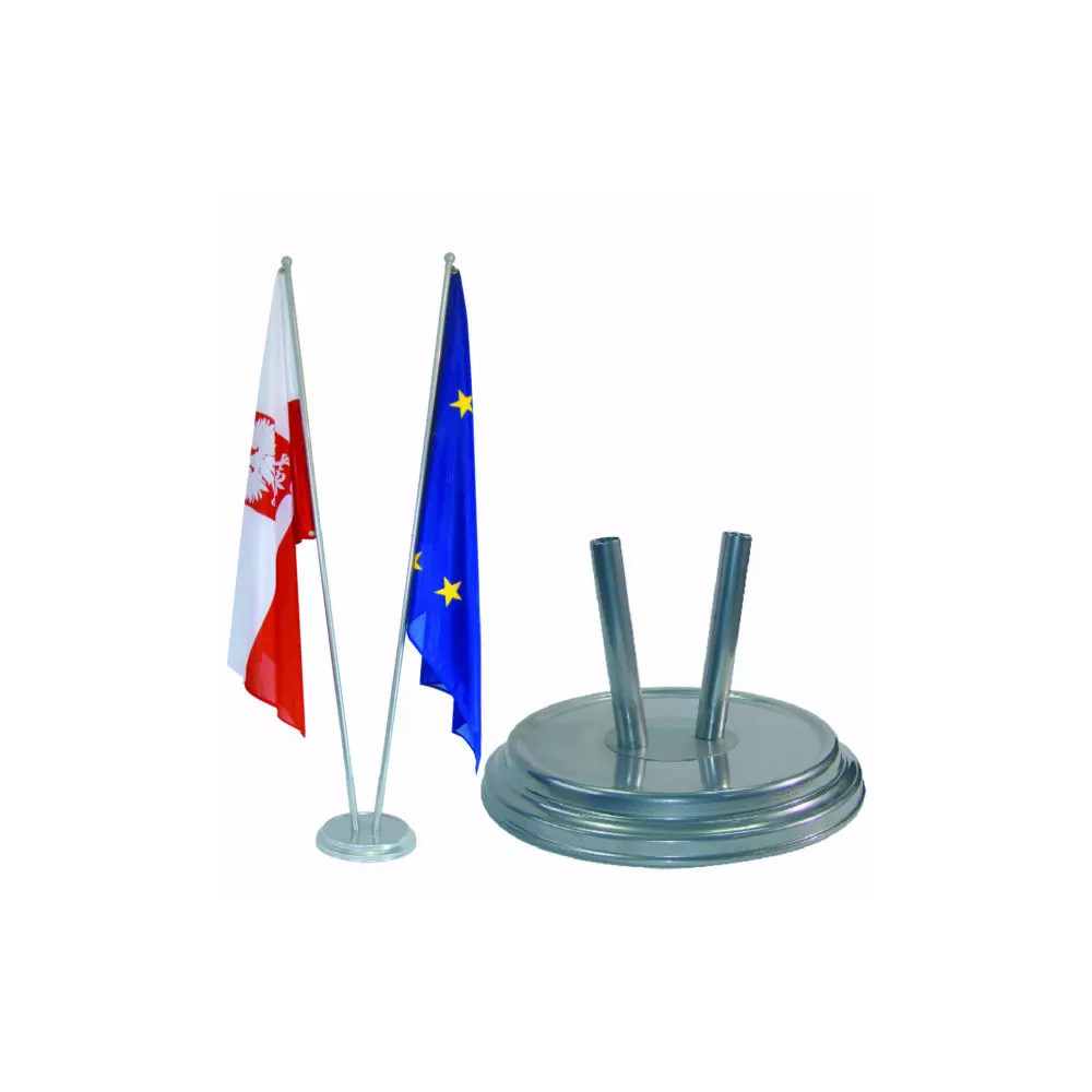 Stojak flagowy 2-ramienny srebrny