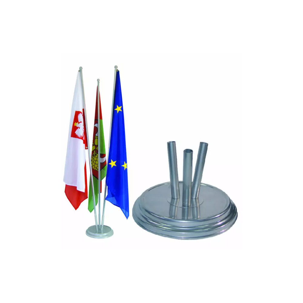 Stojak flagowy 3-ramienny srebrny