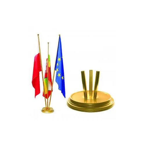 Stojak flagowy 3-ramienny złoty