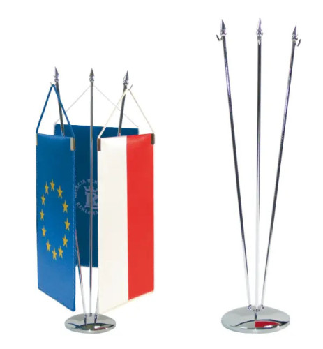 Stojaczek 3- ramienny srebrny sferyczny