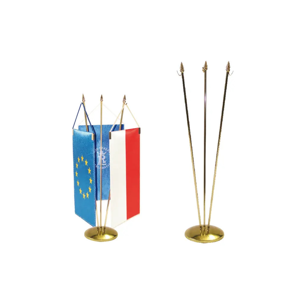 Stojaczek 3- ramienny złoty sferyczny