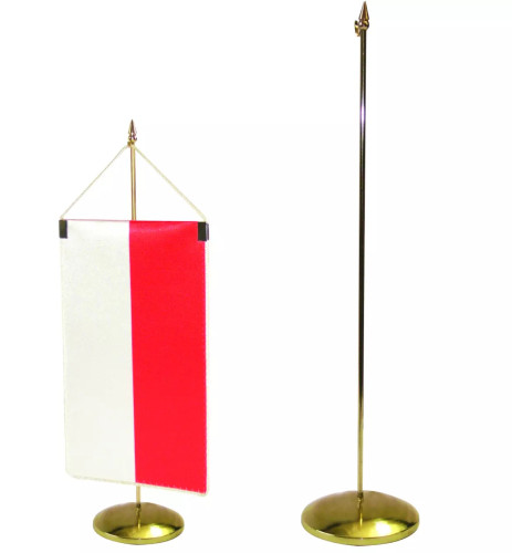 Stojaczek na biurko 1-ramienny sferyczny w kolorze złotym