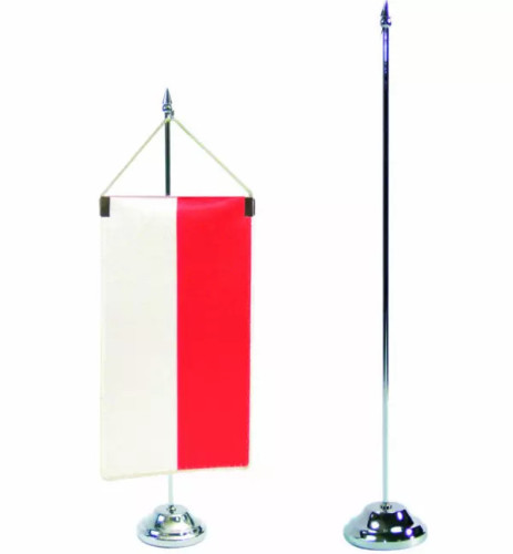 Stojaczek na proporczyk 1 – ramienny srebrny klasyczny