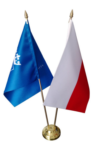 Stojaczek na proporczyk 2 – ramienny złoty klasyczny