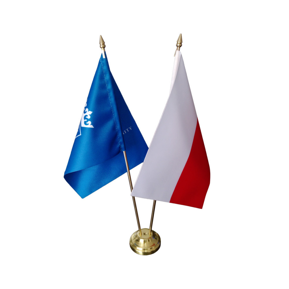 Stojaczek na proporczyk 2 – ramienny złoty klasyczny