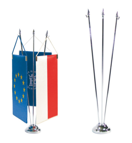 Stojaczek na proporczyk 3 – ramienny srebrny klasyczny