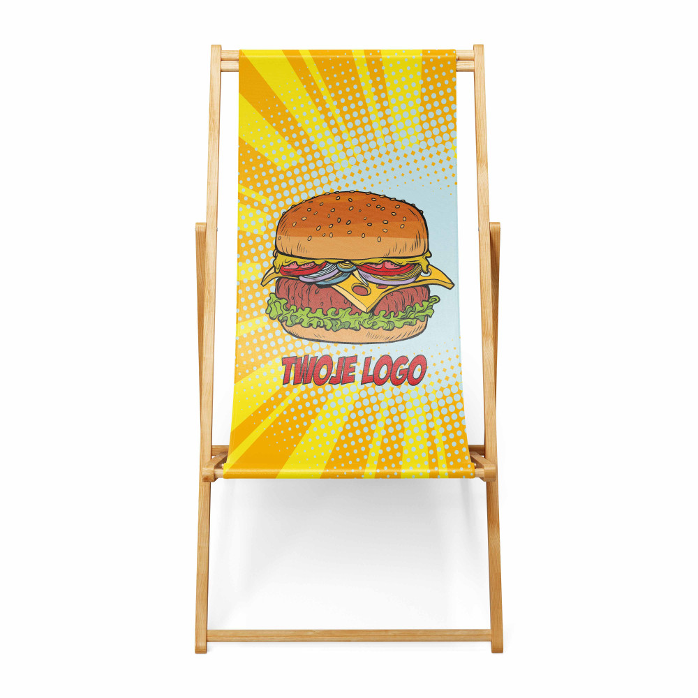 Leżak reklamowy z burgerem