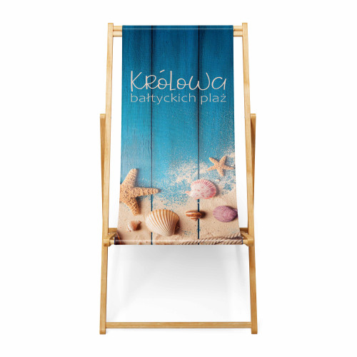 Leżak reklamowy z nadrukiem „królowa bałtyckim plaż”