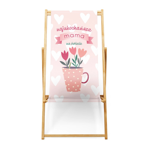 Leżak reklamowy z nadrukiem „Najlepsza mama na świecie”