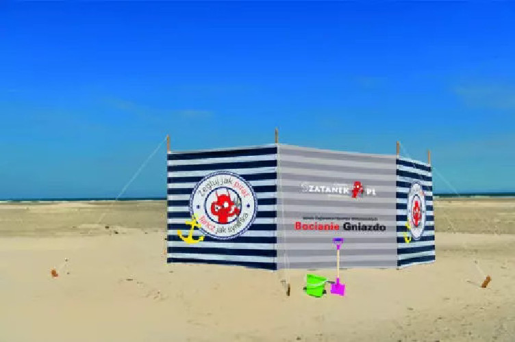 Parawan plażowy z nadrukiem 3 m