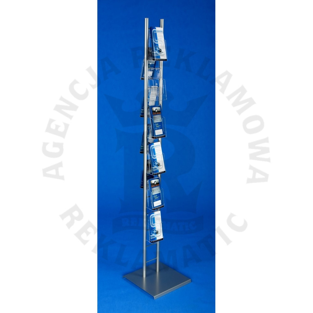 Stojak na ulotki reklamowy wyposażony w 5 kieszeni w formacie 13 A4