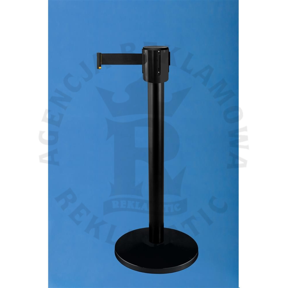 Słupek odgradzający czarny z taśmą do 9 m