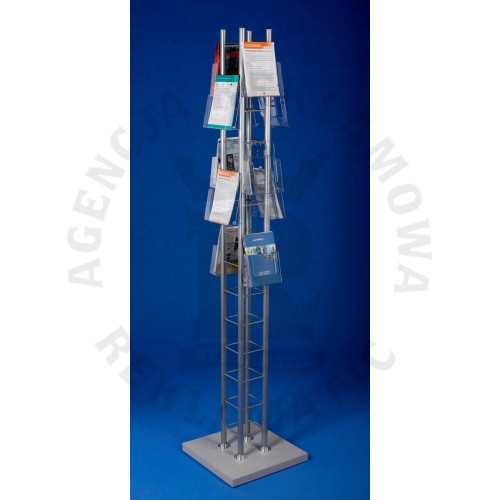 Stojak reklamowy A5 na ulotki wyposażony w 10 kieszeni