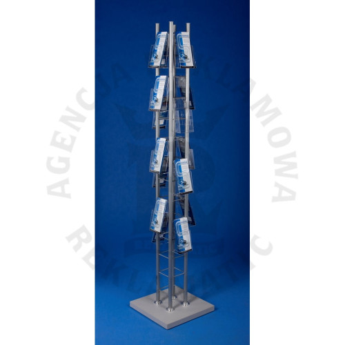 Stojak na ulotki reklamowy DL 1/3 A4 wyposażony w 16 kieszeni