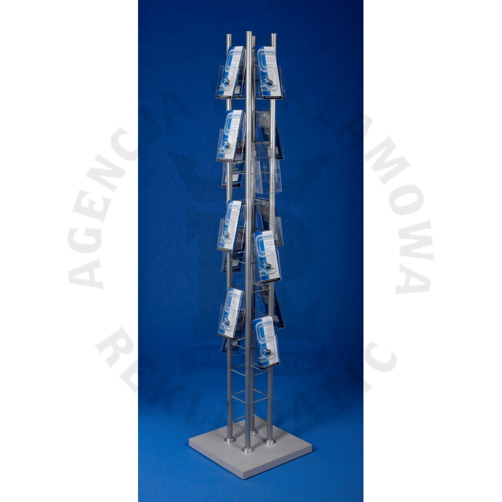 Stojak na ulotki reklamowy DL 1/3 A4 wyposażony w 16 kieszeni