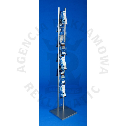 Stojak na ulotki reklamowy z 5 kieszeniami w formacie 1/3A4