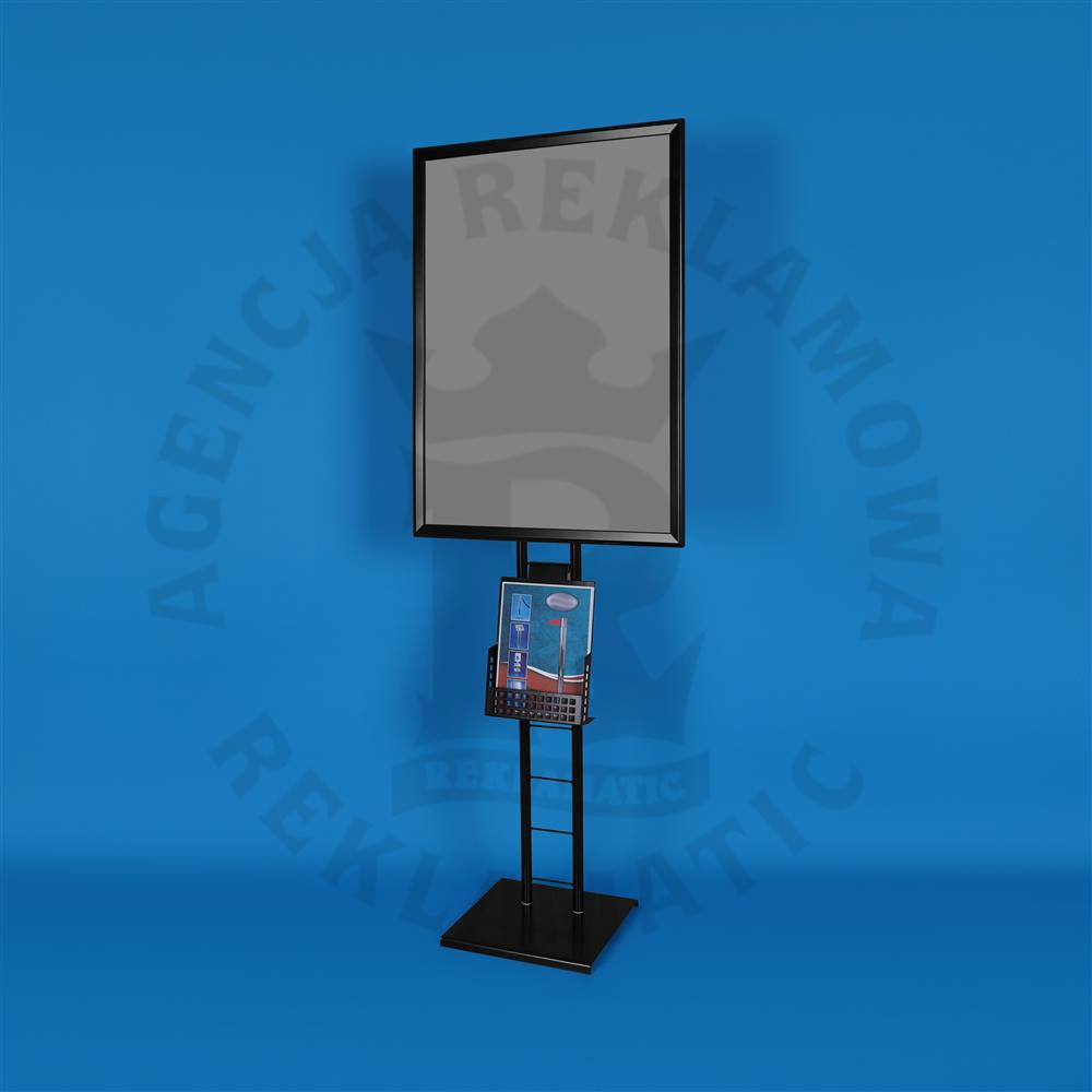 Stojak na plakaty z ramką OWZ A2,B2,A1,B1 oraz metalową kieszenią na ulotki A4