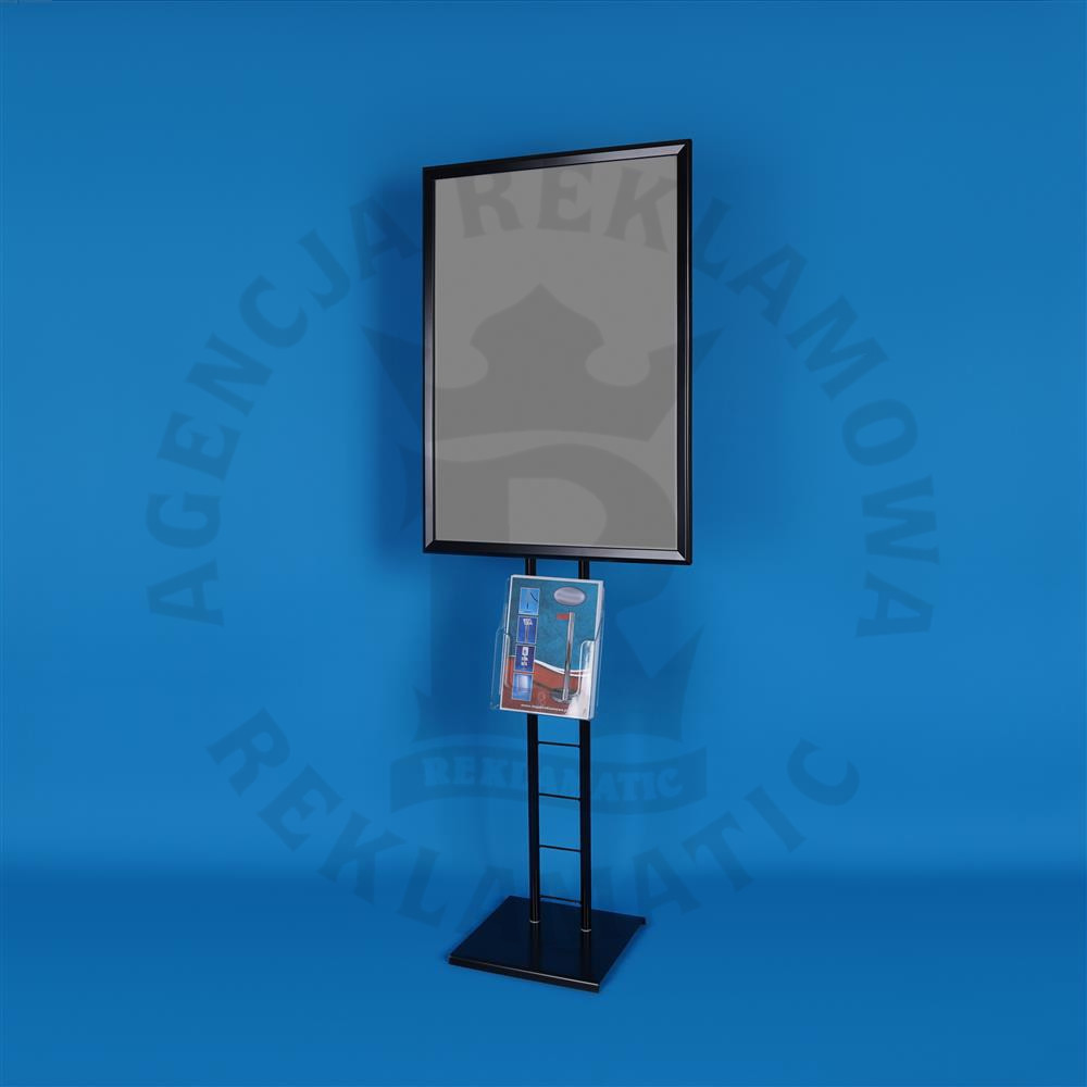 Ekspozytor plakatowy z ramką OWZ A2,B2,A1,B1 i kieszenią  pleksi na ulotki A4