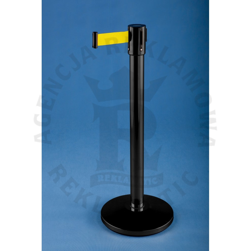 Słupek odgradzający czarny z taśmą żółtą 3m lub 5m