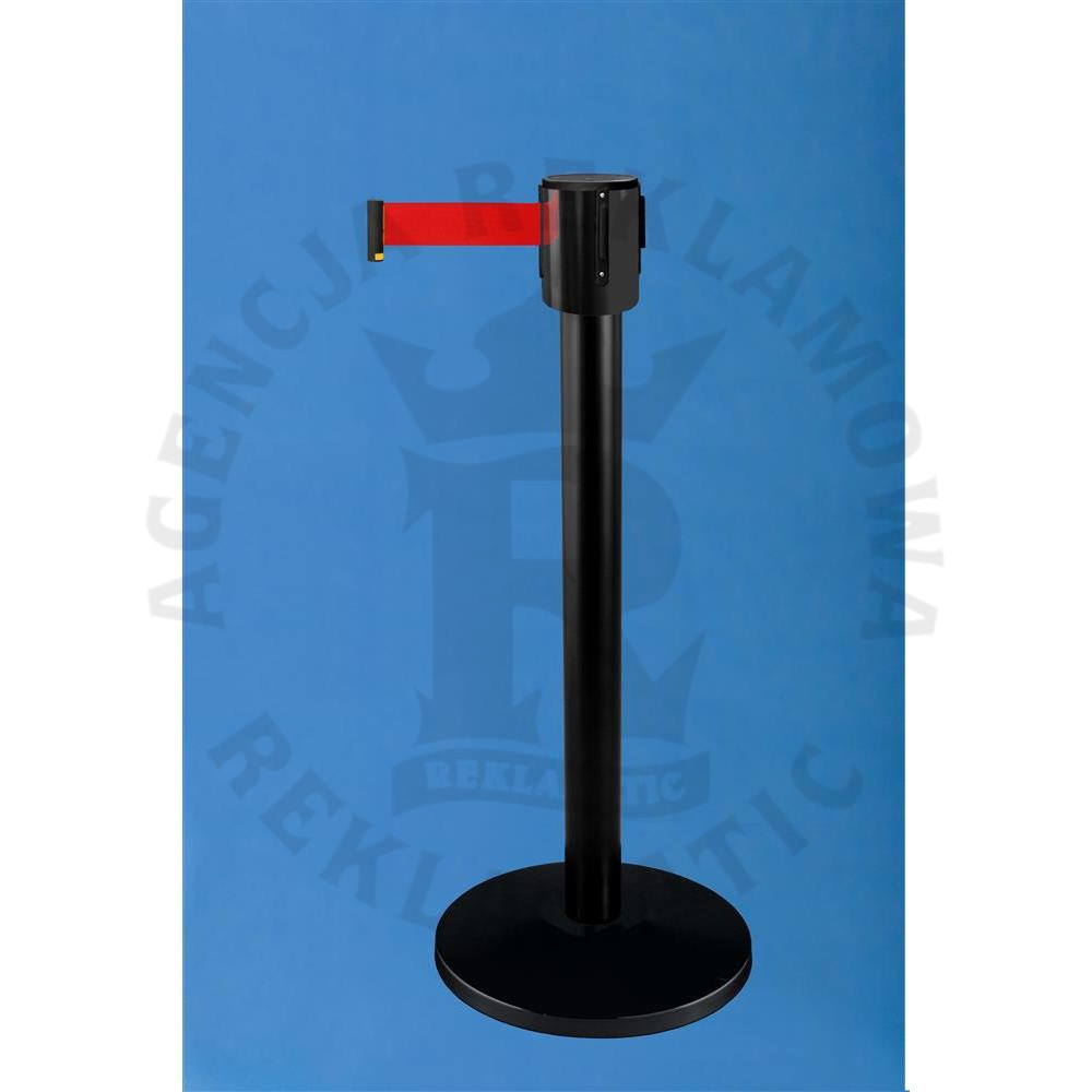 Słupek odgradzający z taśmą czerwoną 9 m
