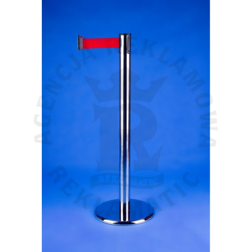 Słupek hotelowy odgradzający z taśmą czerwoną 2,3m lub 3,6m