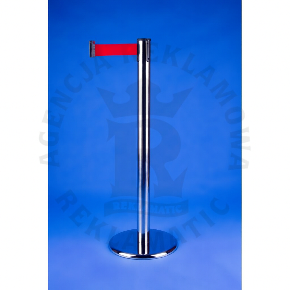 Słupek hotelowy odgradzający z taśmą czerwoną 2,3m lub 3,6m