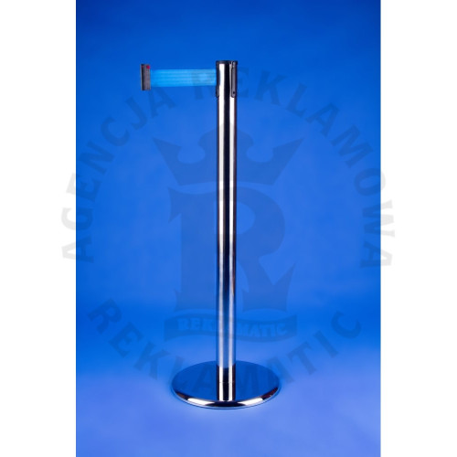 Słupek hotelowy odgradzający z taśmą niebieską 2,3m lub 3,6m