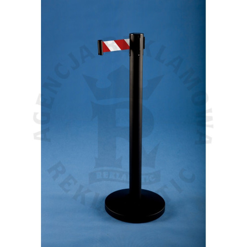 Słupek czarny z taśmą biało-czerwoną do 3 m