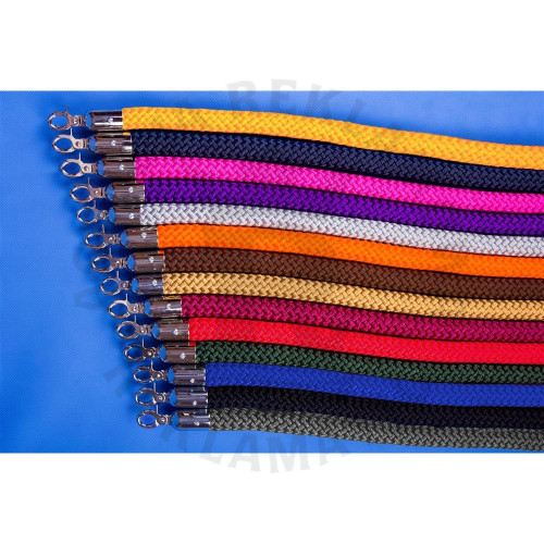 Sznur grubo-pleciony 2 m zakończenia srebrne