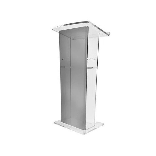 Szroniona, prosta mównica z plexiglasu