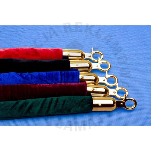 Sznur aksamitny odgradzający 2 m, złote zakończenia