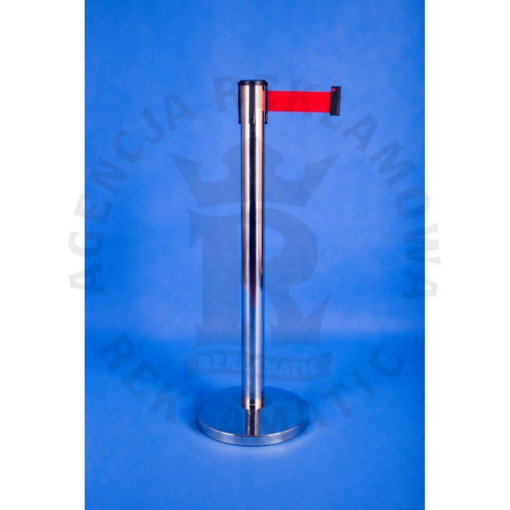 Solidny słupek odgradzający klasy premium ze stali nierdzewnej z czerwoną taśmą 3,6 m