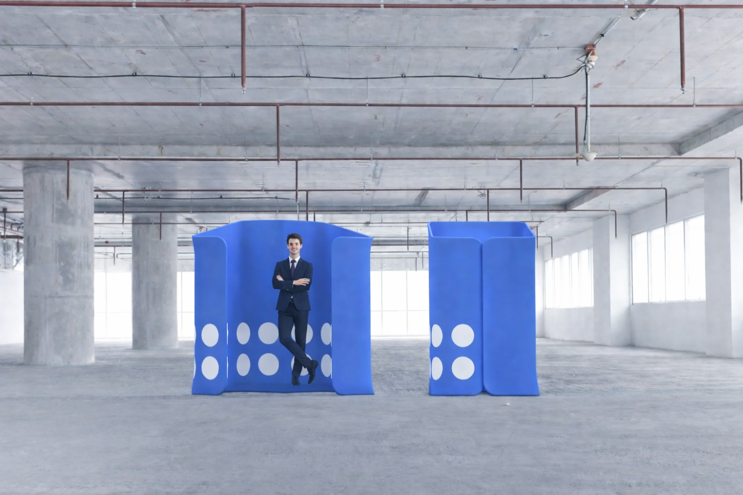 Modułowa ścianka reklamowa z funkcją prywatnej strefy