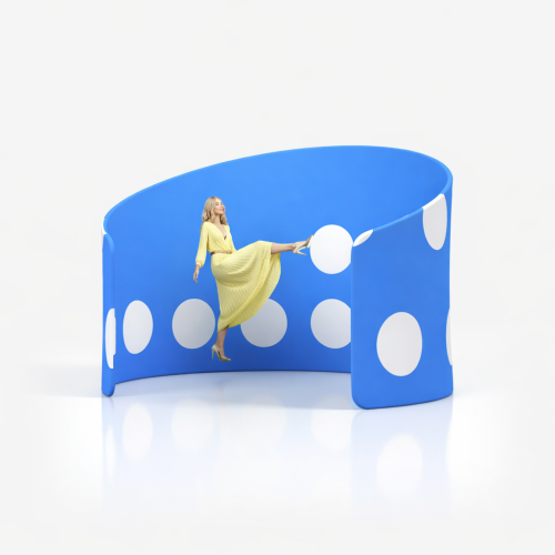 Ścianka reklamowa z wydrukiem w kształcie wyspy