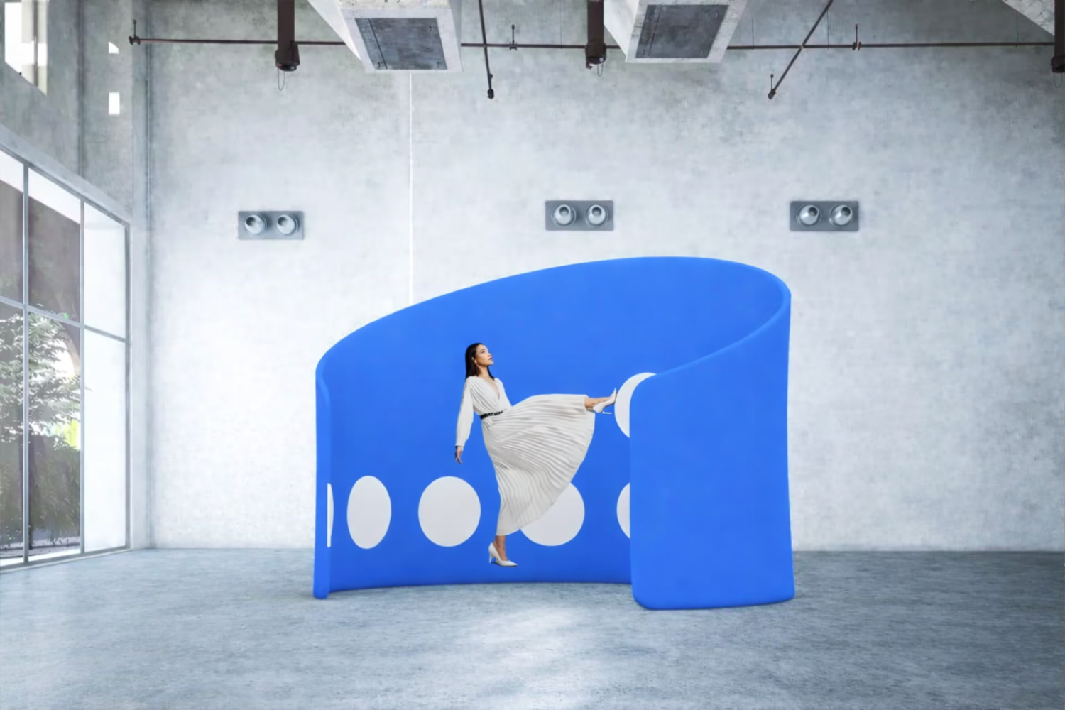 Ścianka reklamowa z wydrukiem w kształcie wyspy