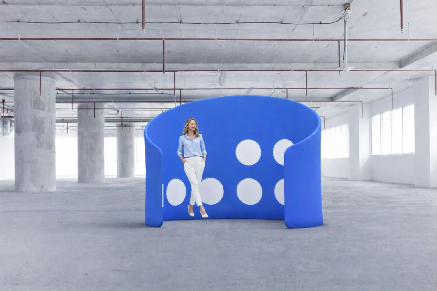 Ścianka reklamowa z wydrukiem w kształcie wyspy